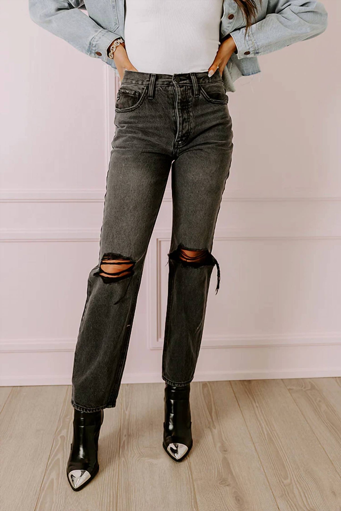 Jackson High Waist Distressed Jeans