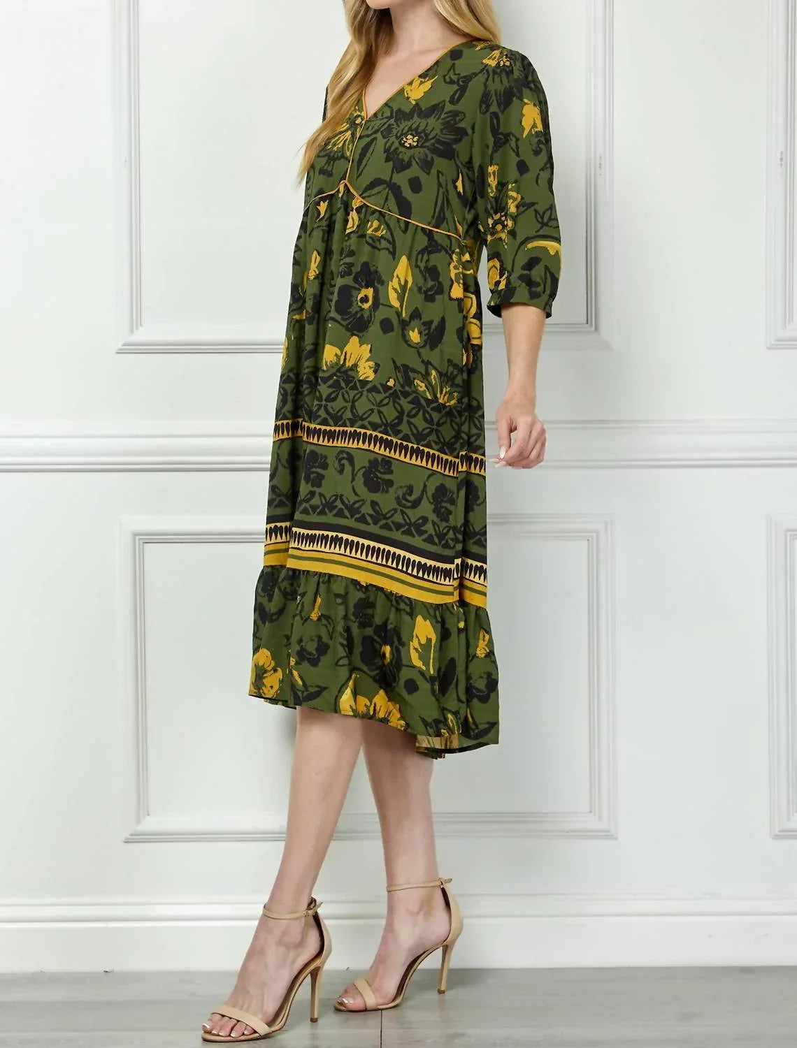 Figueroa & Flower - Boho Print Peasant Dress - Rack Hunt
