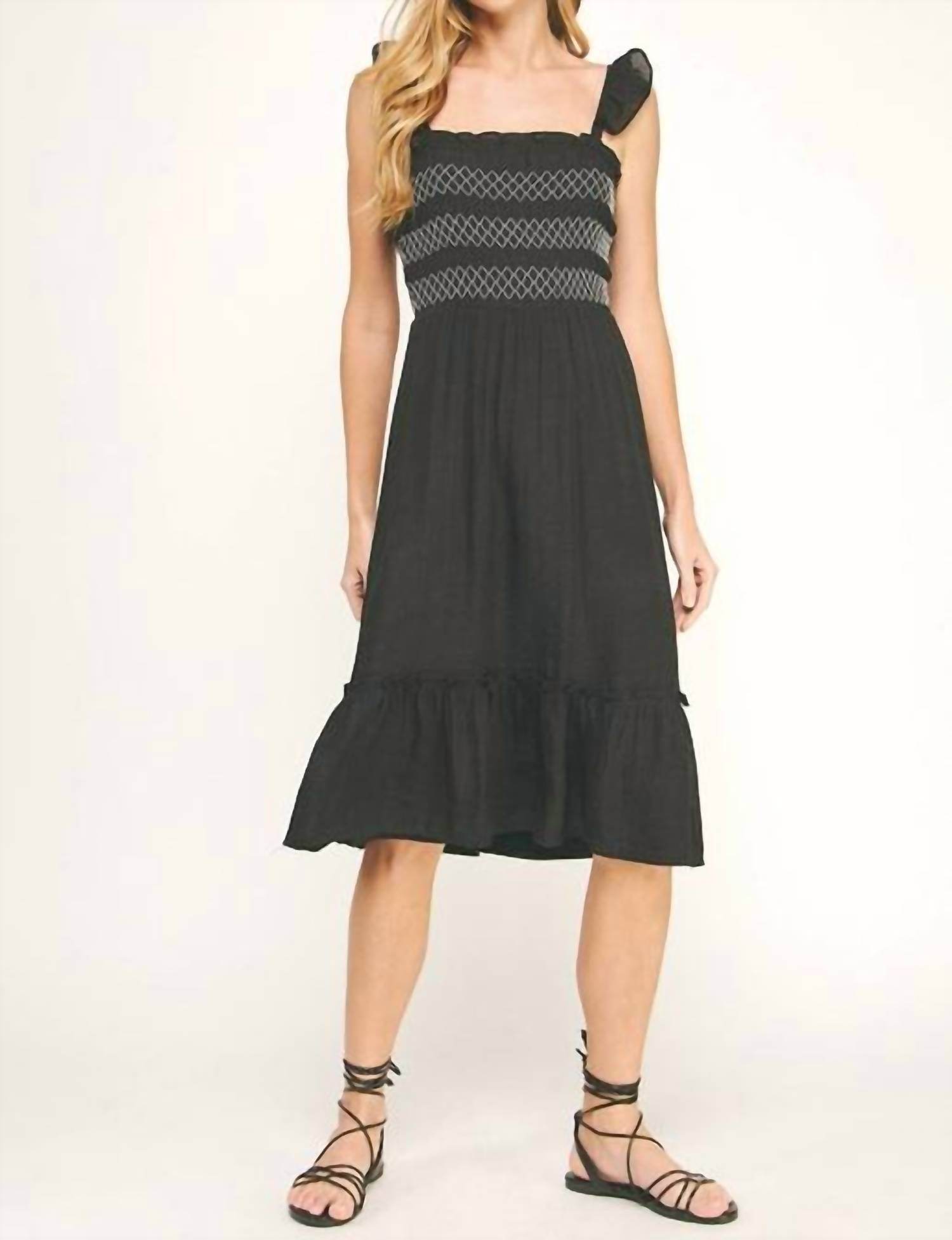 As U Wish - Papaya Gauze Dress With Smocking Details - Rack Hunt