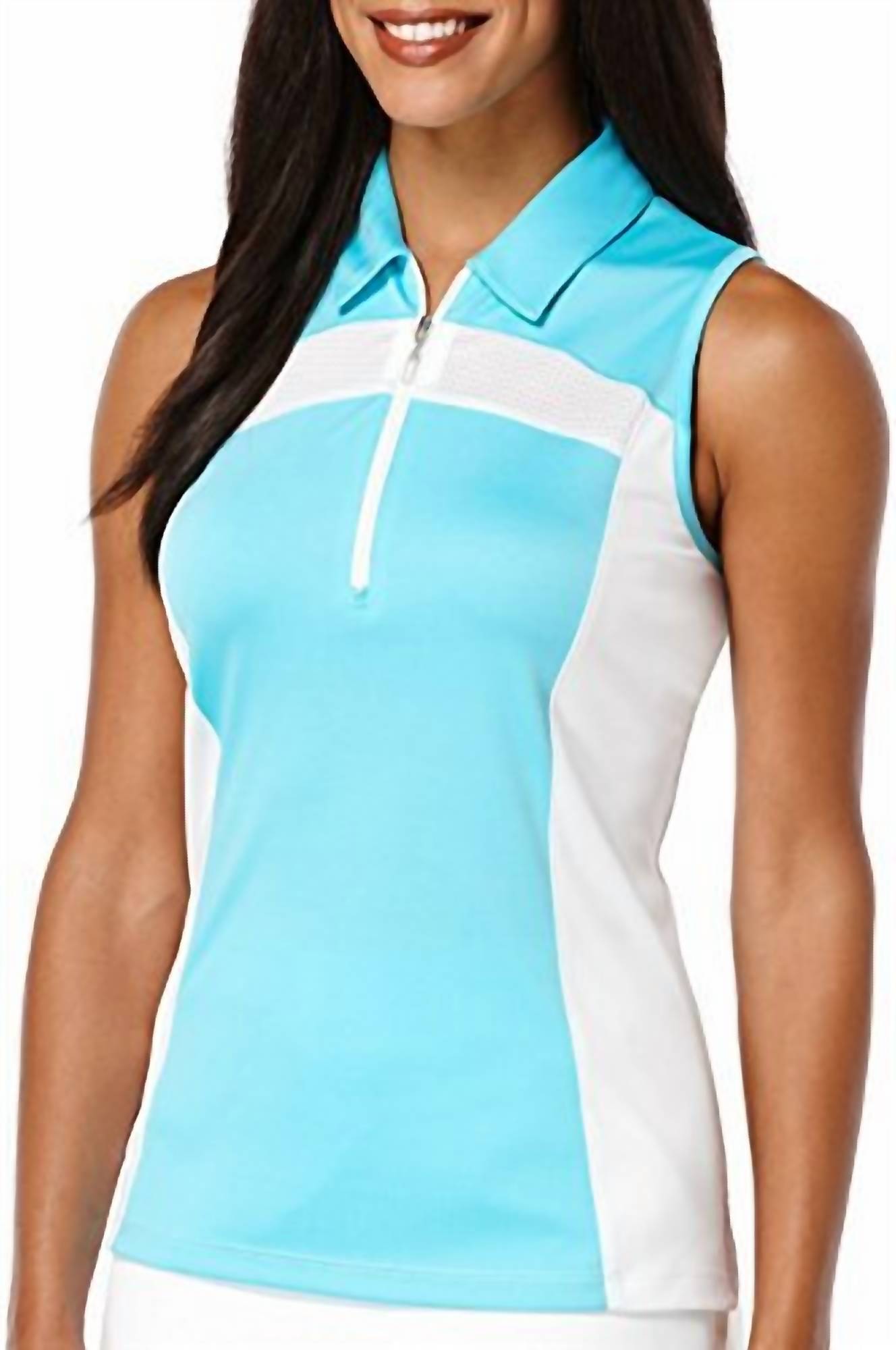 Women's Colorblocked Sleeveless Polo