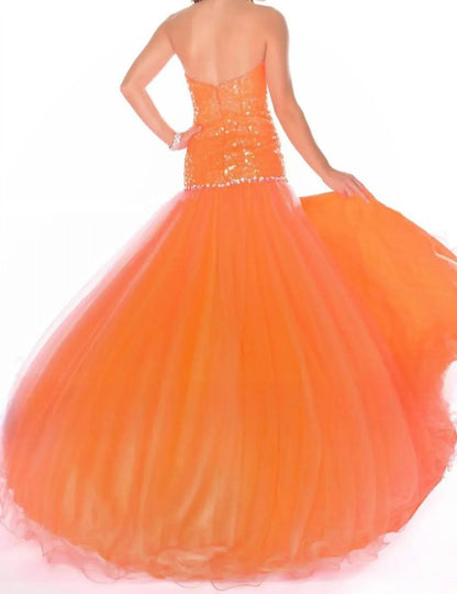 Precious Formals - Strapless Sweetheart Drop Waist Ballgown - Rack Hunt
