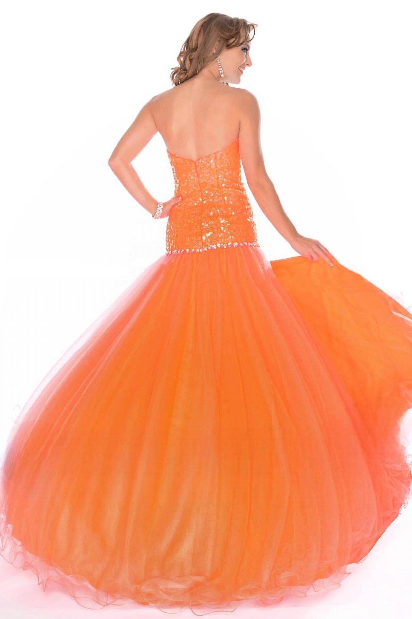 Precious Formals - Strapless Sweetheart Drop Waist Ballgown - Rack Hunt -