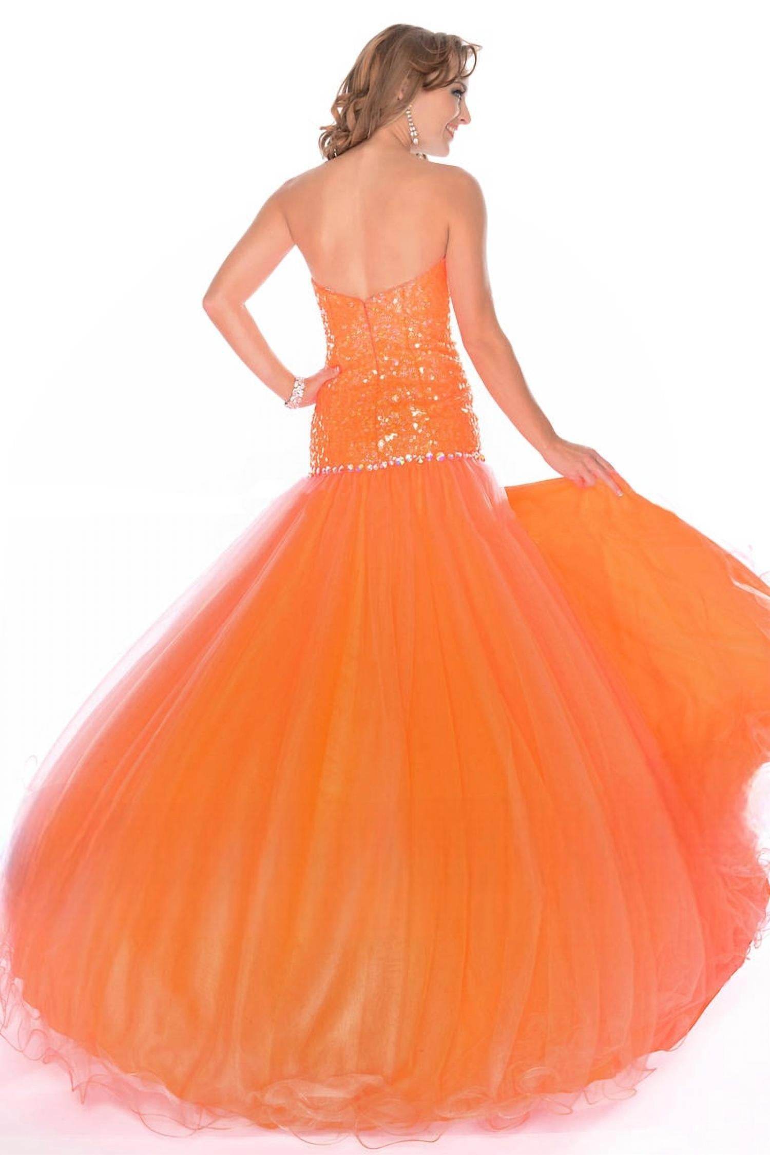 Precious Formals - Strapless Sweetheart Drop Waist Ballgown - Rack Hunt -