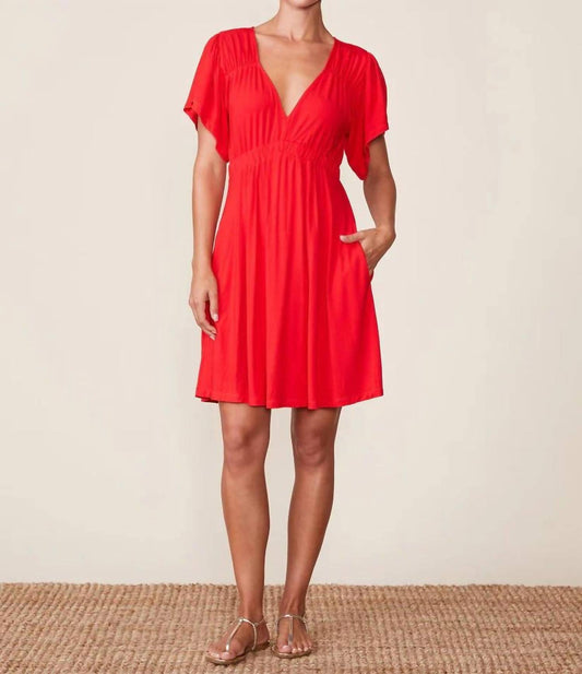 Legendary Cinched V Neck Mini Dress