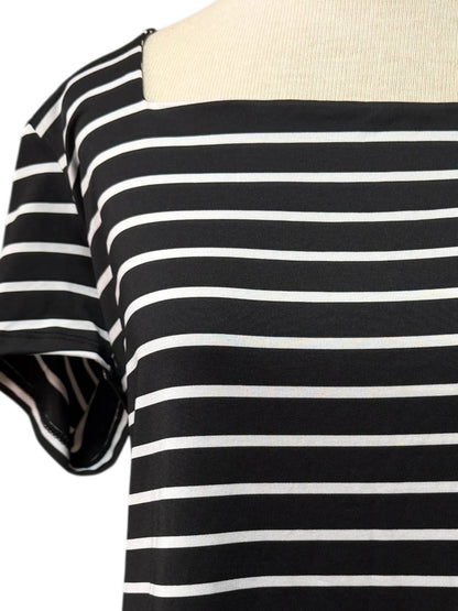 Stripe Square Neck Short Sleeve Top