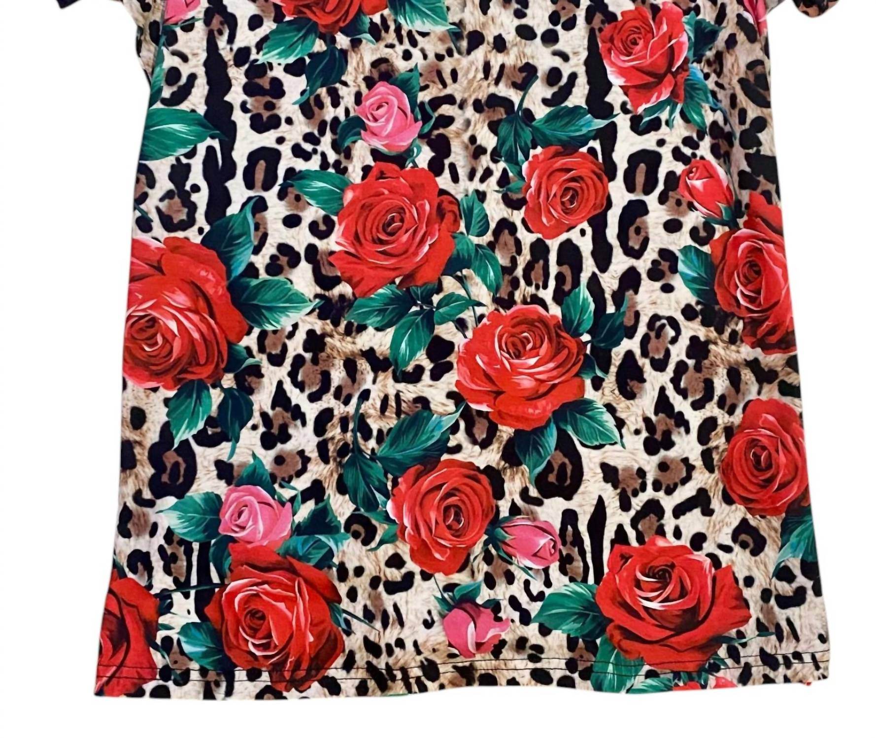 Lulu Clothes - Women's Wild Print Puff Sleeve Top - Rack Hunt -