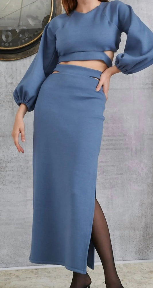 Lace - Maxi Skirt With Slit - Rack Hunt