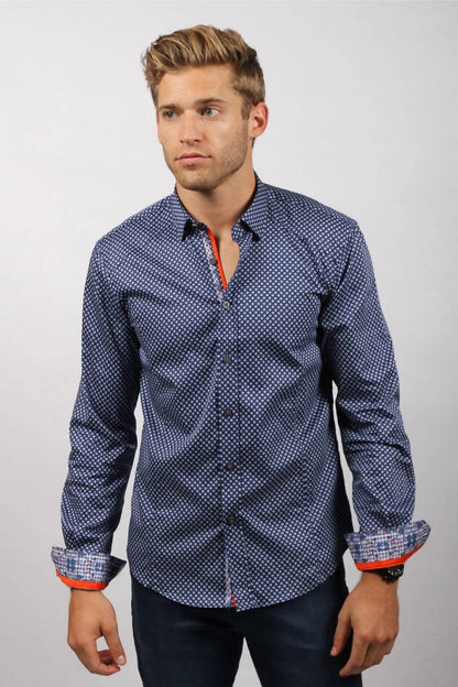 Pattern Print Button Down Shirt