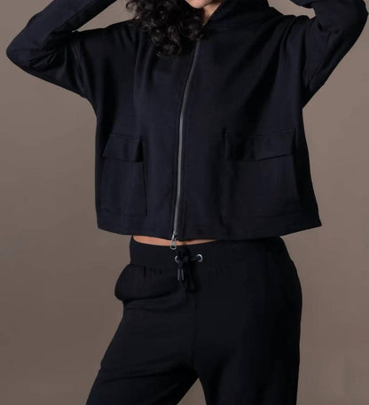 Thelma Cropped Zip Up Sweatshirt