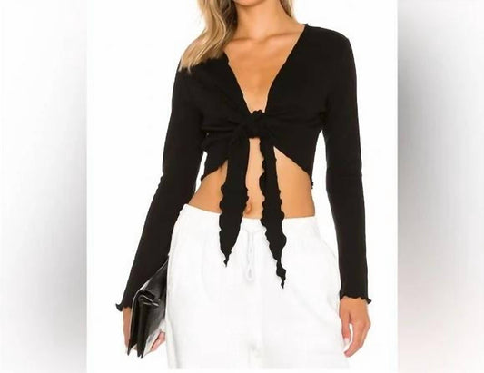 Lettuce Leaf Trim Shrug Top