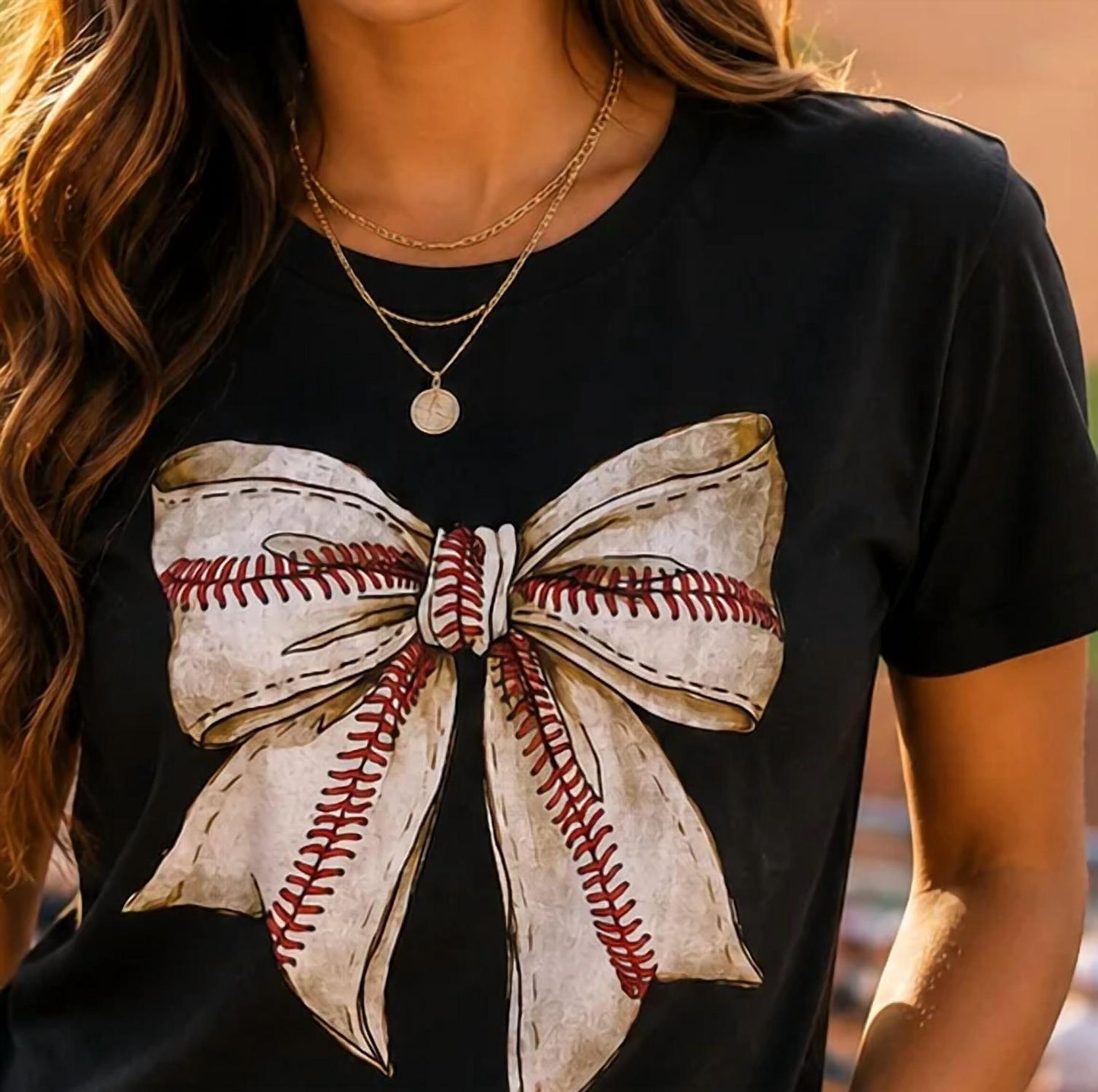 Baseball Bow Graphic Tee