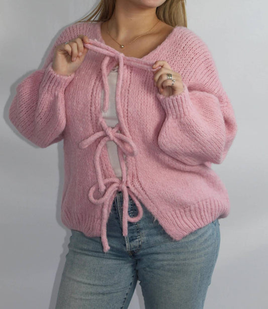 Wool Tie Cardigan
