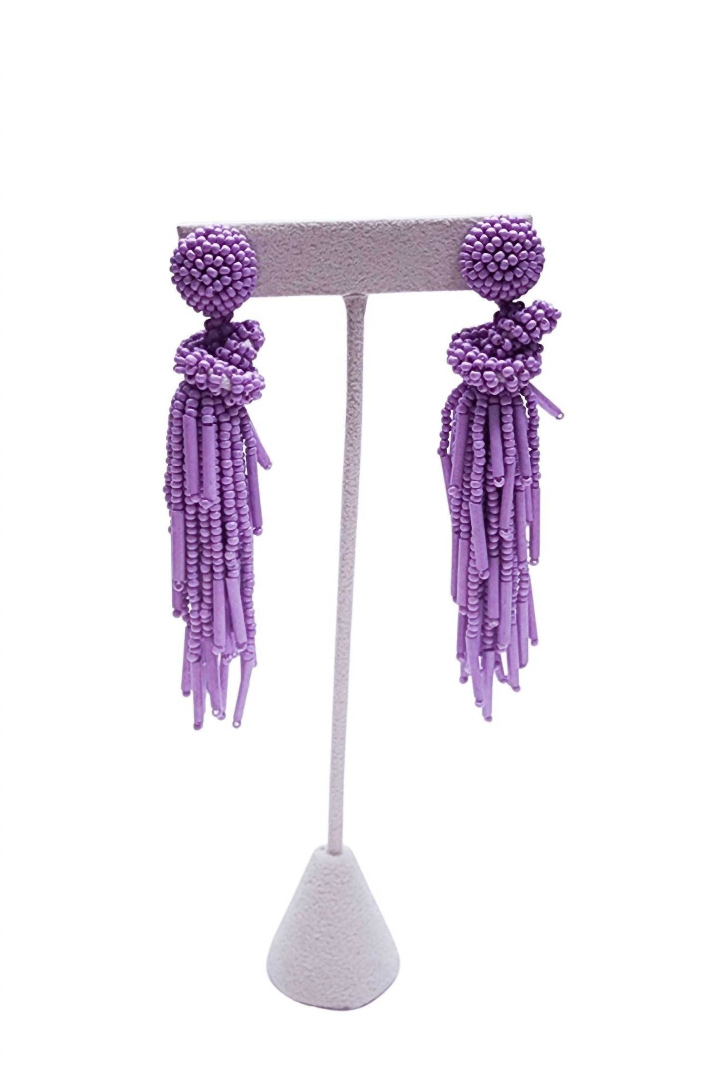 Hello Edie - Women's Fiesta Beaded Tassel Earrings - Rack Hunt