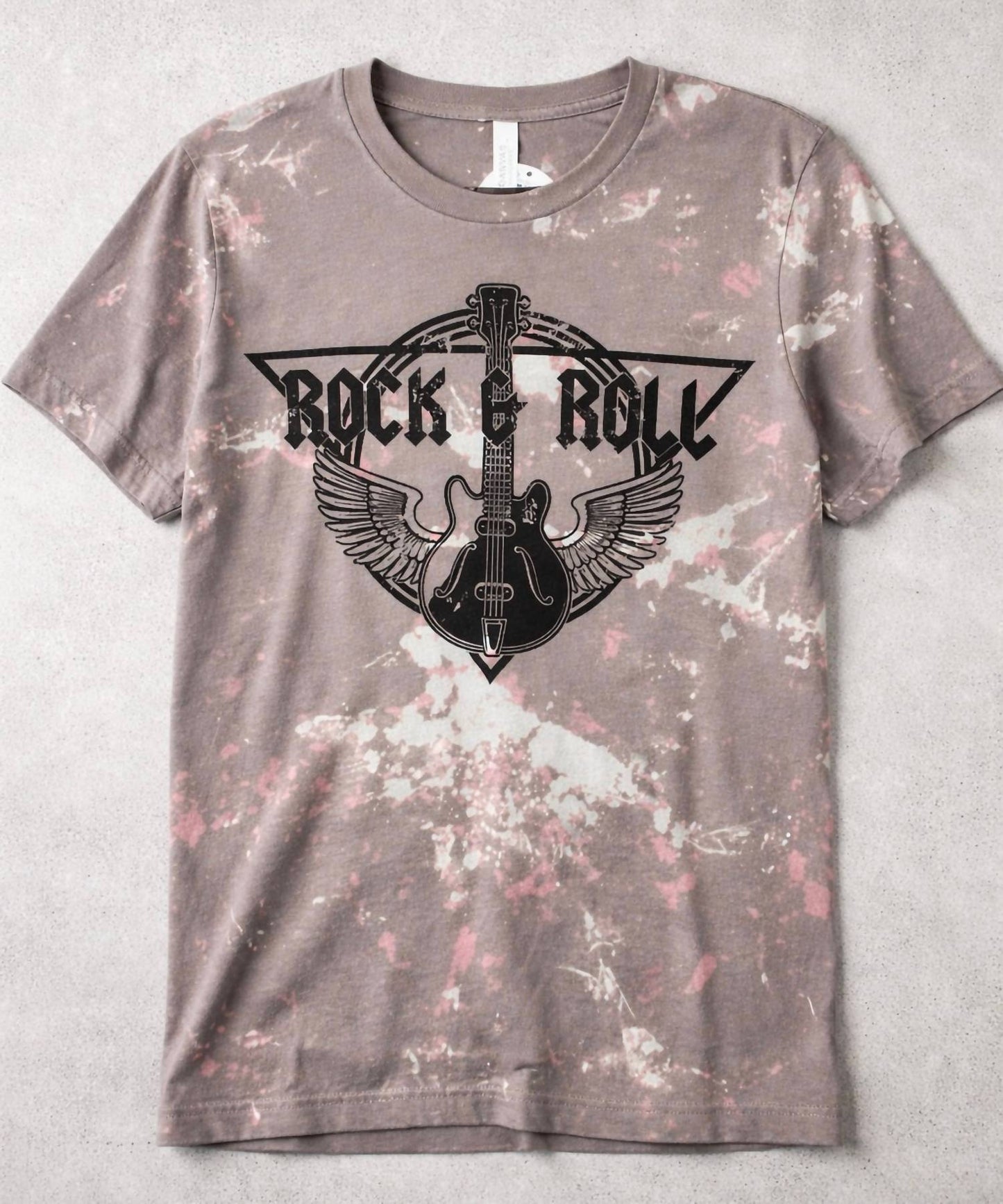 Unisex Rock And Roll Bleached Tee