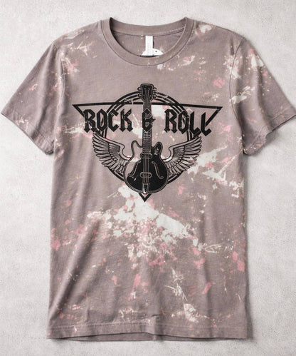 Unisex Rock And Roll Bleached Tee