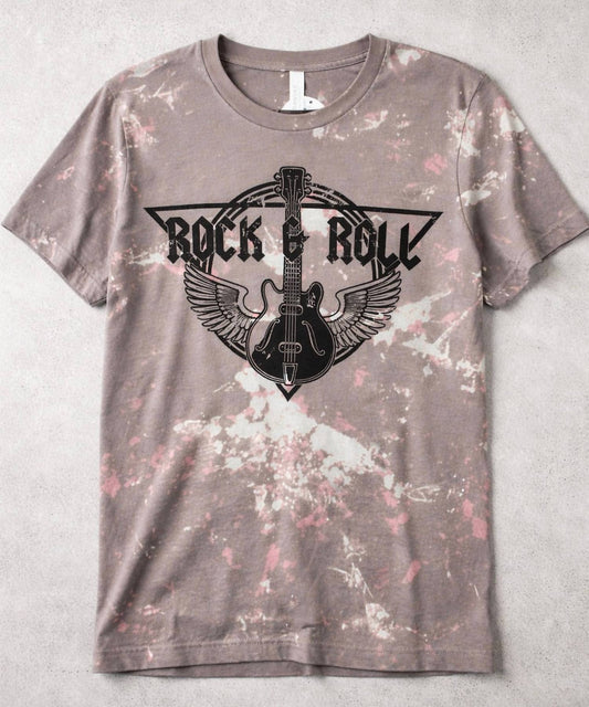 Unisex Rock And Roll Bleached Tee