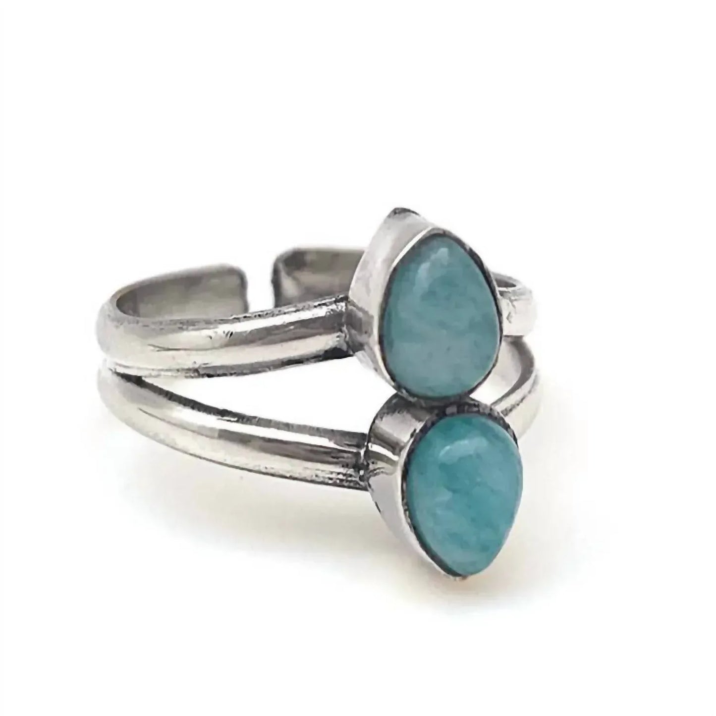 Anju - Women's Tanvi Collection Double Teardrop Adjustable Ring - Rack Hunt