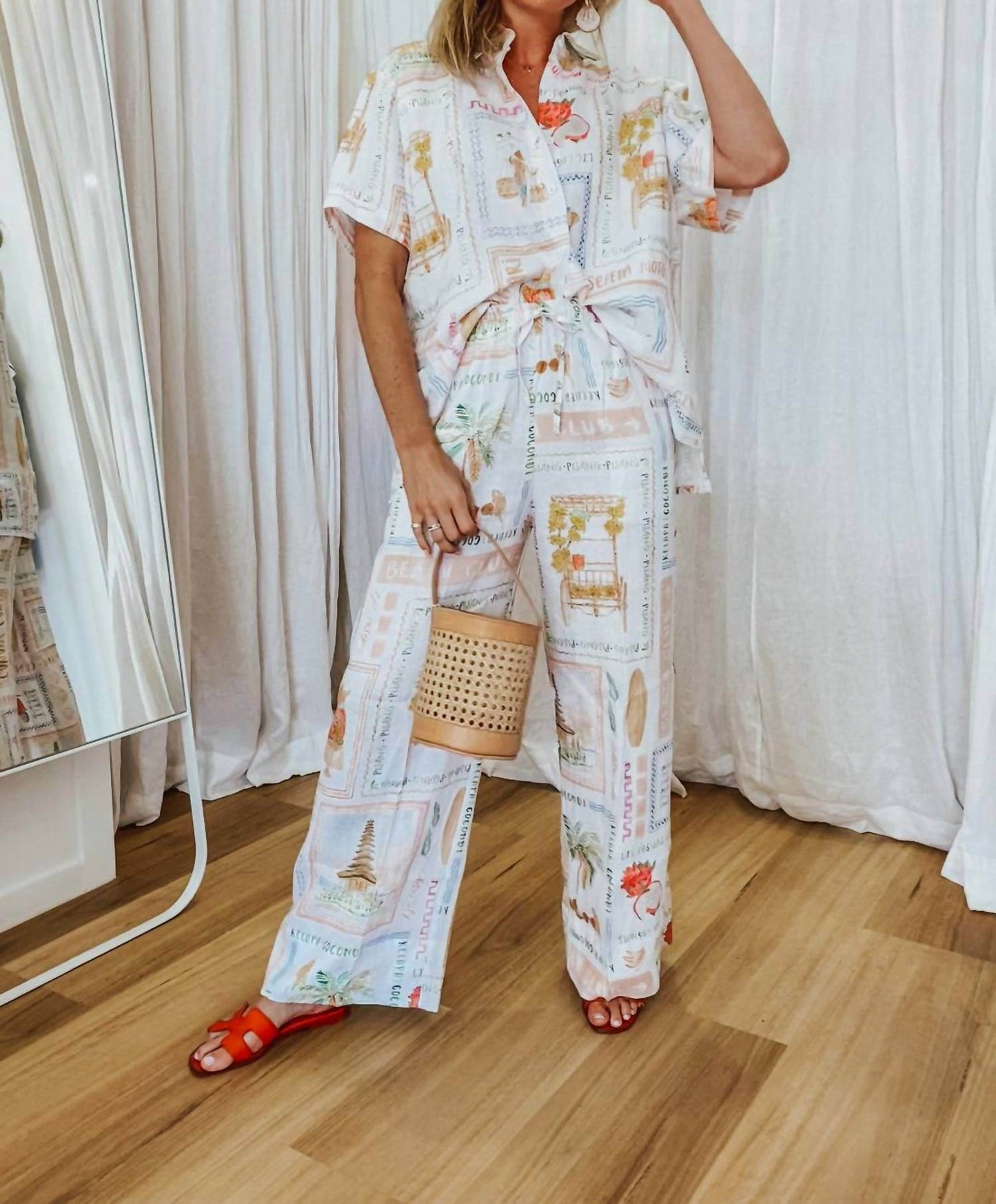 LJC Designs - Lottie Printed Linen Pants - Rack Hunt -