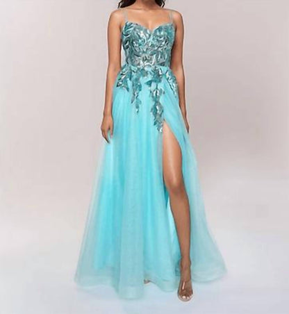 Shimmering A-line Evening Prom Dress