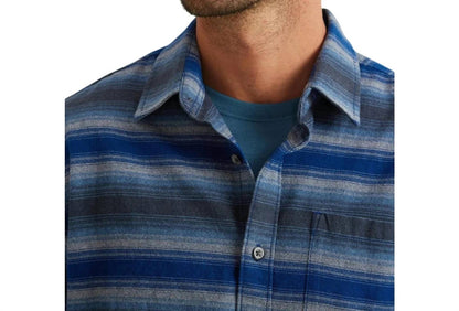 Striped Long Sleeve Flannel Button Up Shirt