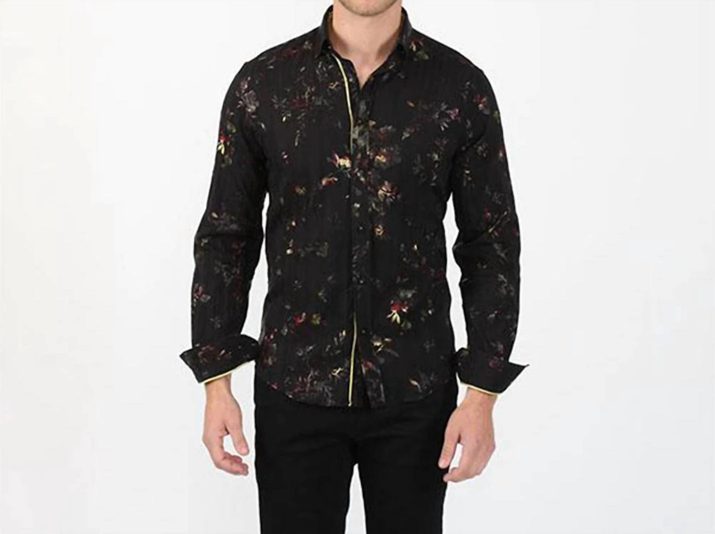 Multi Foil Floral Print Button Down Shirt
