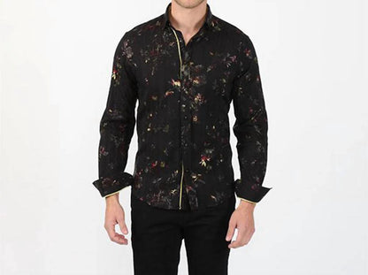 Multi Foil Floral Print Button Down Shirt