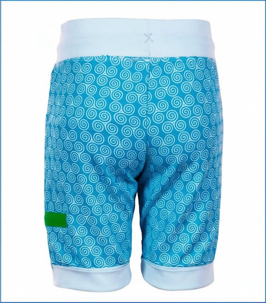 4FunkyFlavours Kids Waveforms Knit Shorts in Blue - view 2