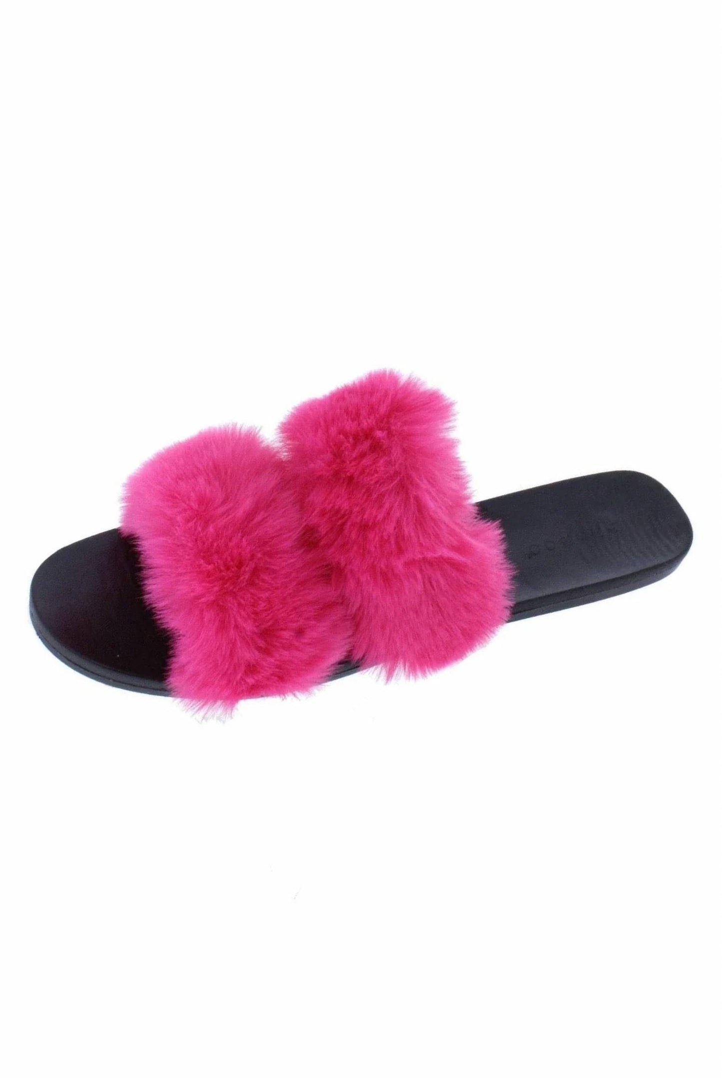 Women's Full Moon-15 Double Fur Strap Slides