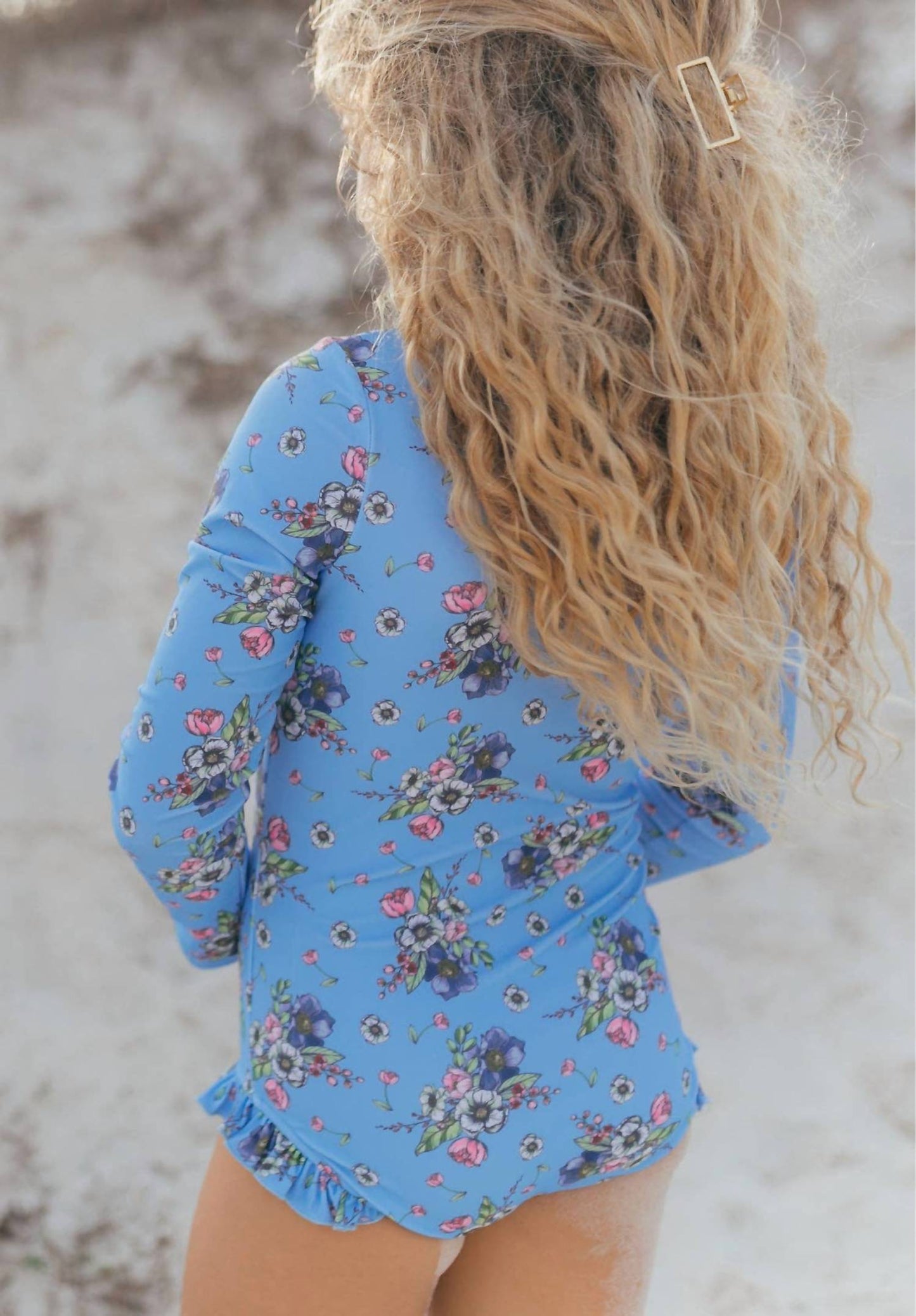 Mia Floral Zip Rash Guard One Piece Swimsuit
