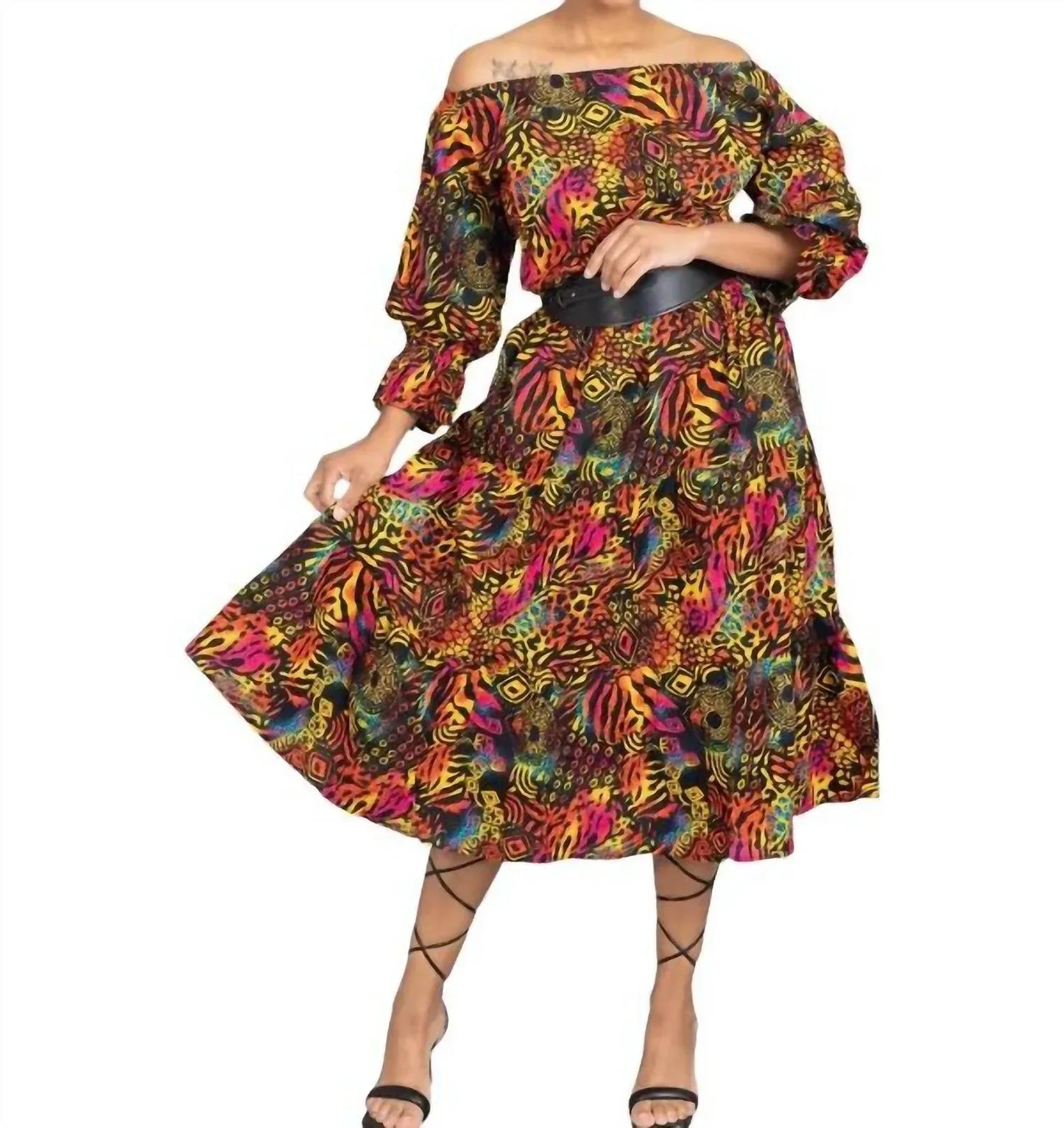 Kara Chic - Off-shoulder Midi Dress - Rack Hunt