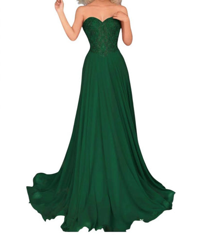 Strapless Fit And Flare Maxi Dress