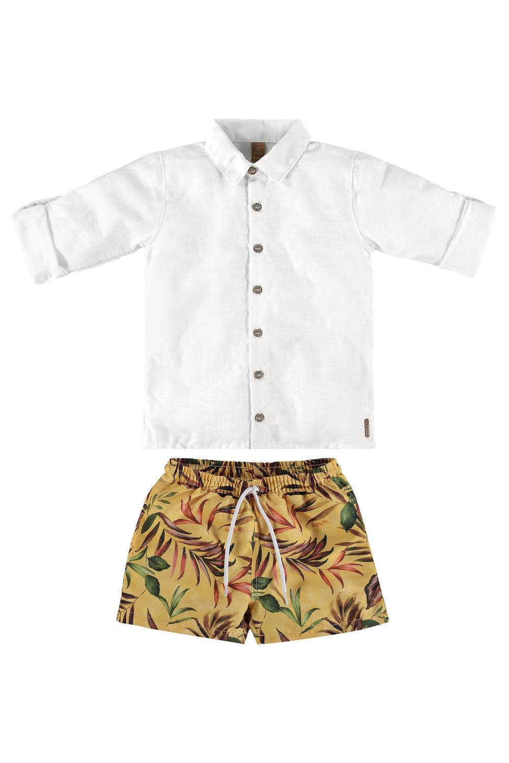 Up Baby - Linen Shirt & Microfiber Bermuda Shorts Set - Rack Hunt