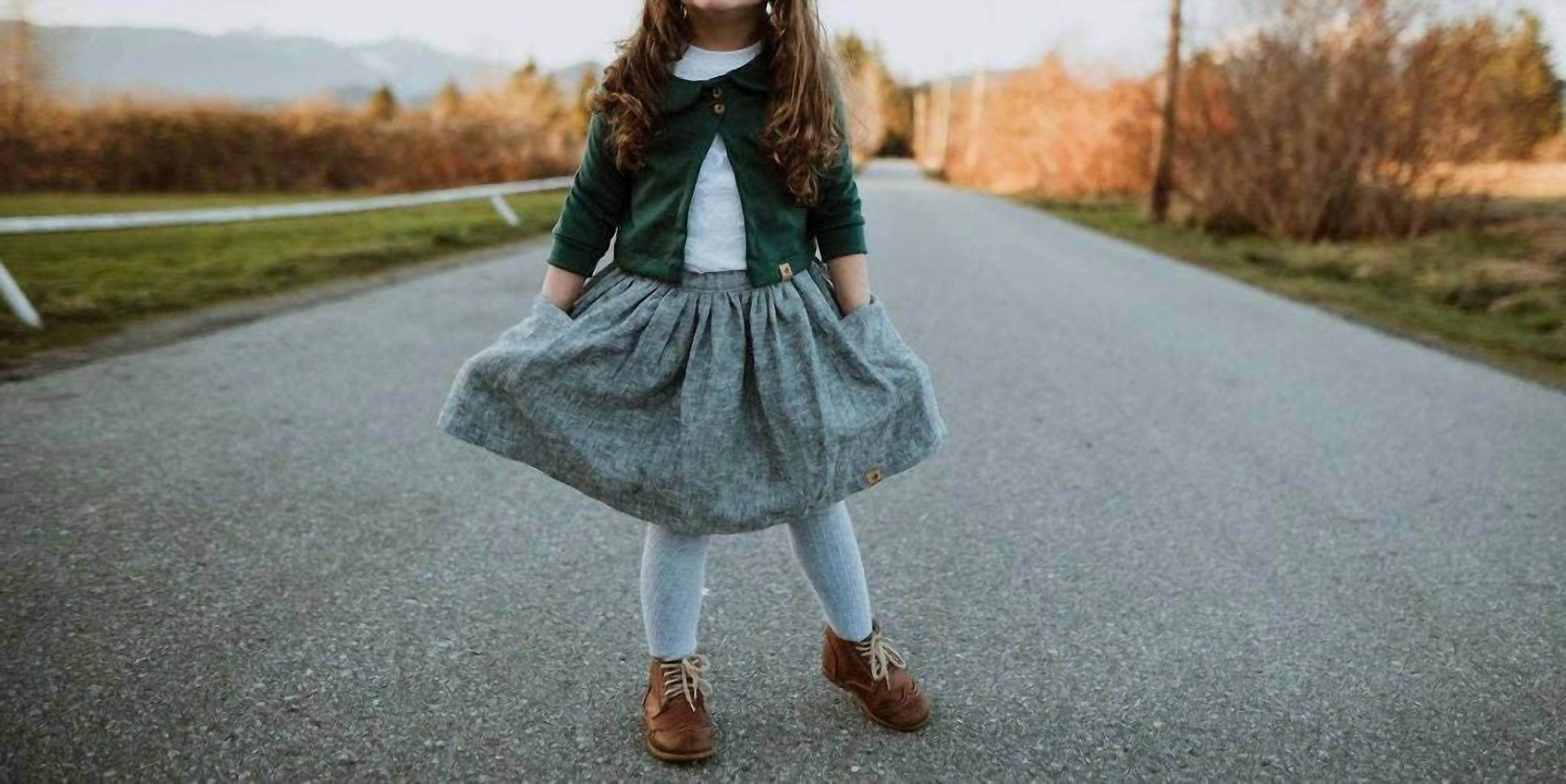 Tate & Adele - Rory Skirt With Large Side Seam Pockets And Elastic Waist - Rack Hunt -