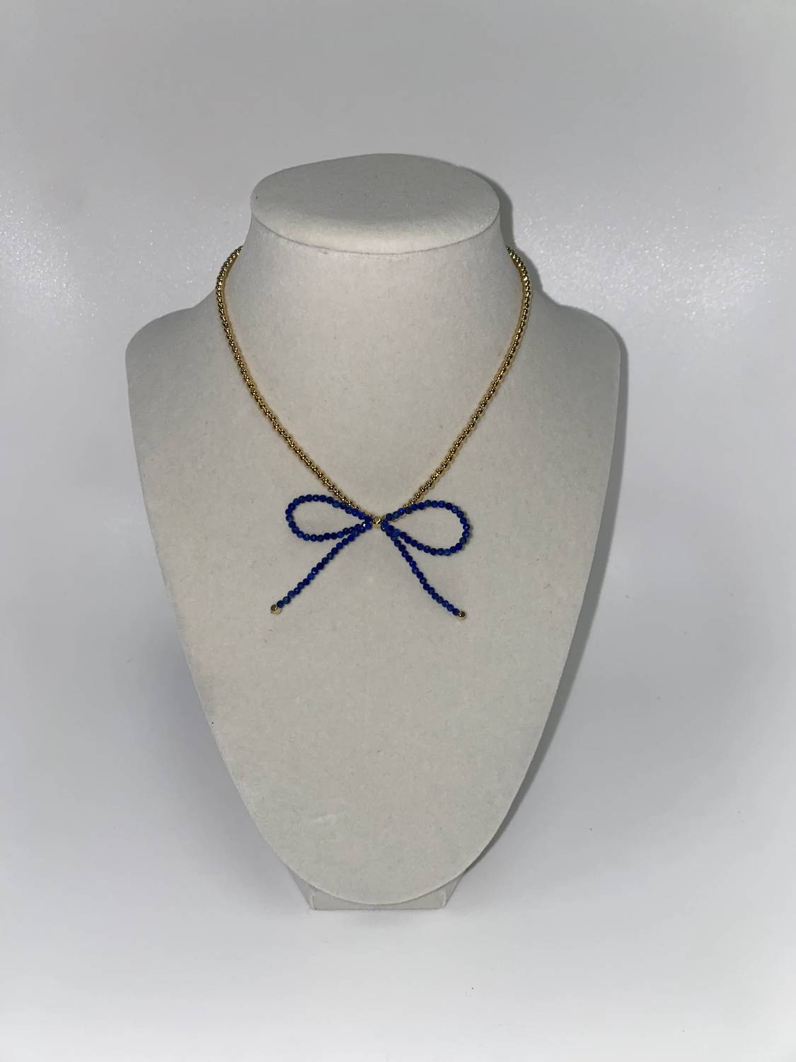 Women's Mini Beads With Beads Bow Necklace