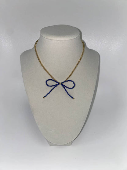 Women's Mini Beads With Beads Bow Necklace