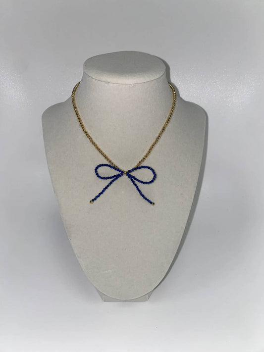 Women's Mini Beads With Beads Bow Necklace