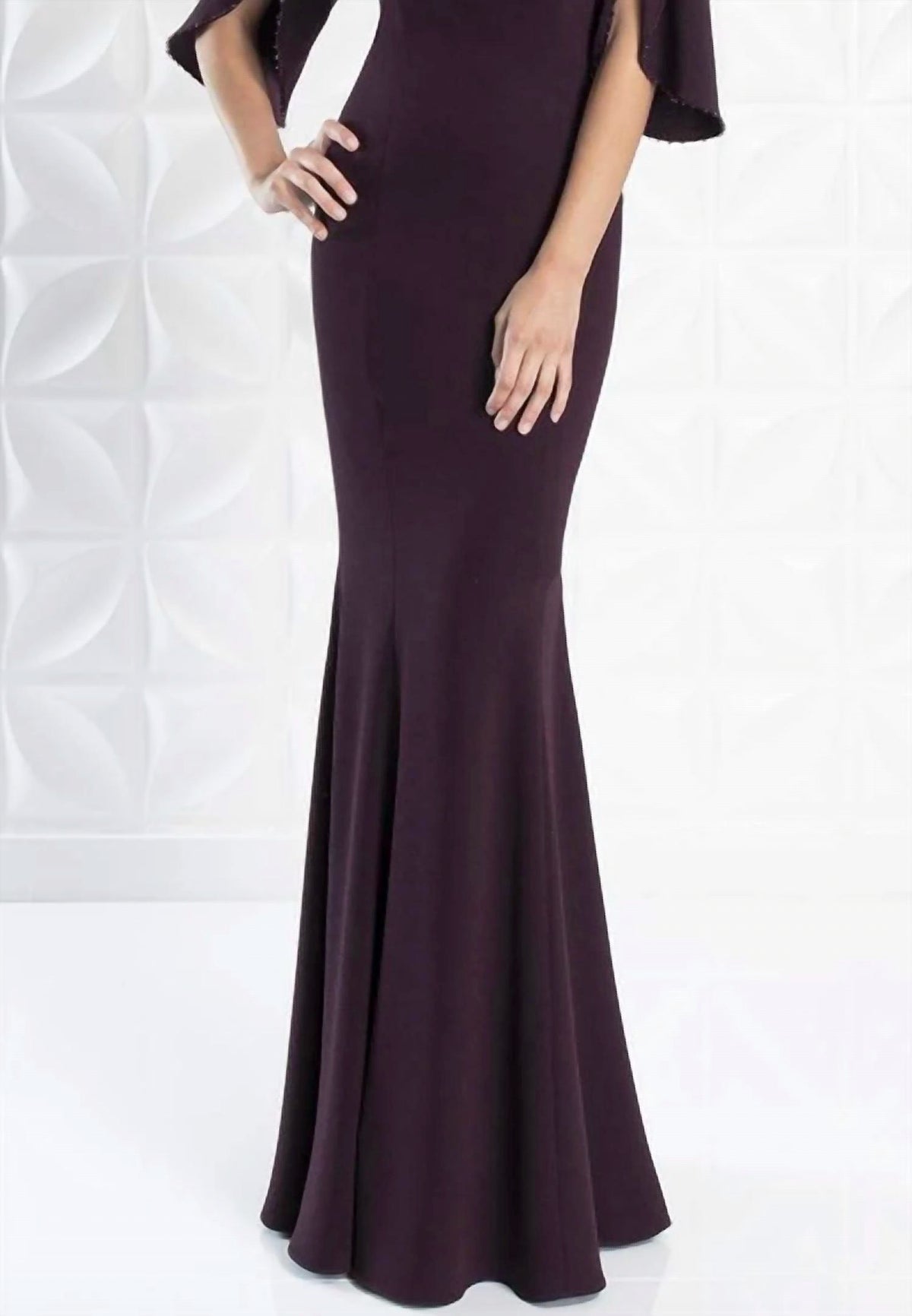 Bateau Seam Sculpted Evening Gown