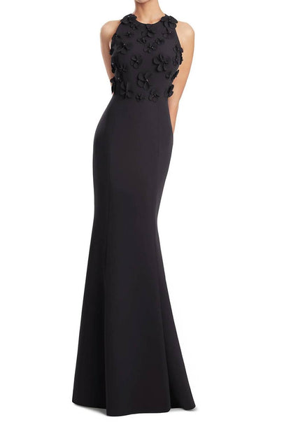 Floral Applique Evening Gown