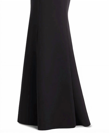 Floral Applique Evening Gown