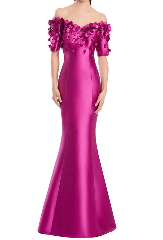 Floral Off-shoulder Gown