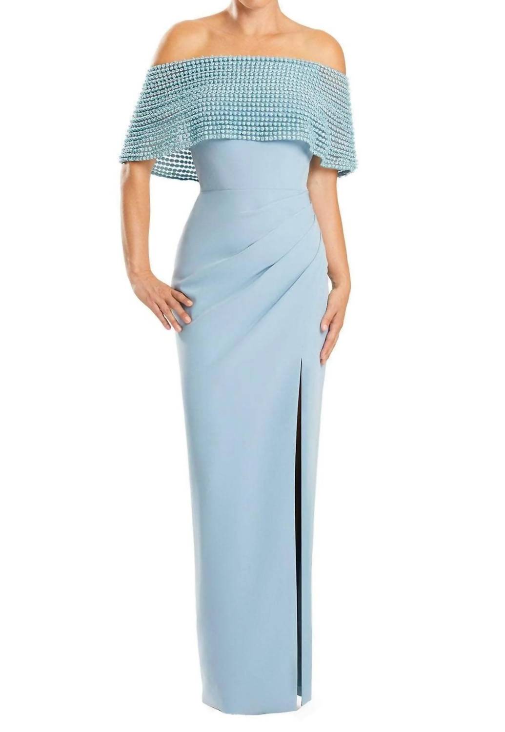 Off-shoulder Column Evening Gown