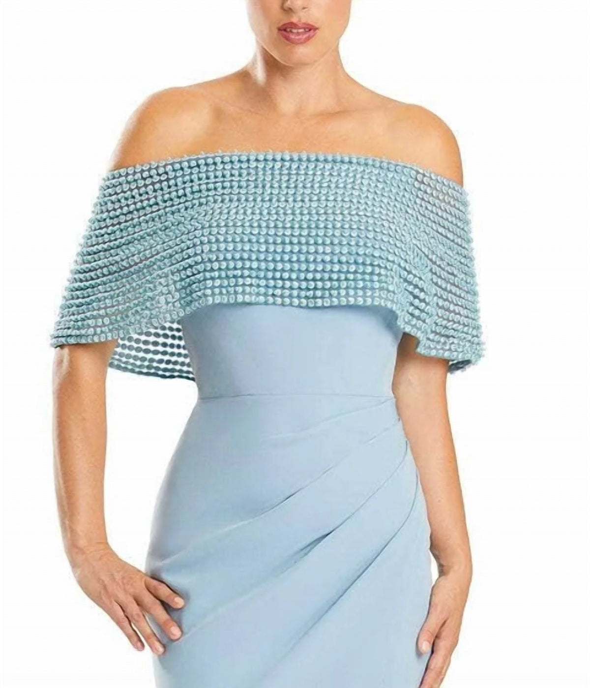 Off-shoulder Column Evening Gown