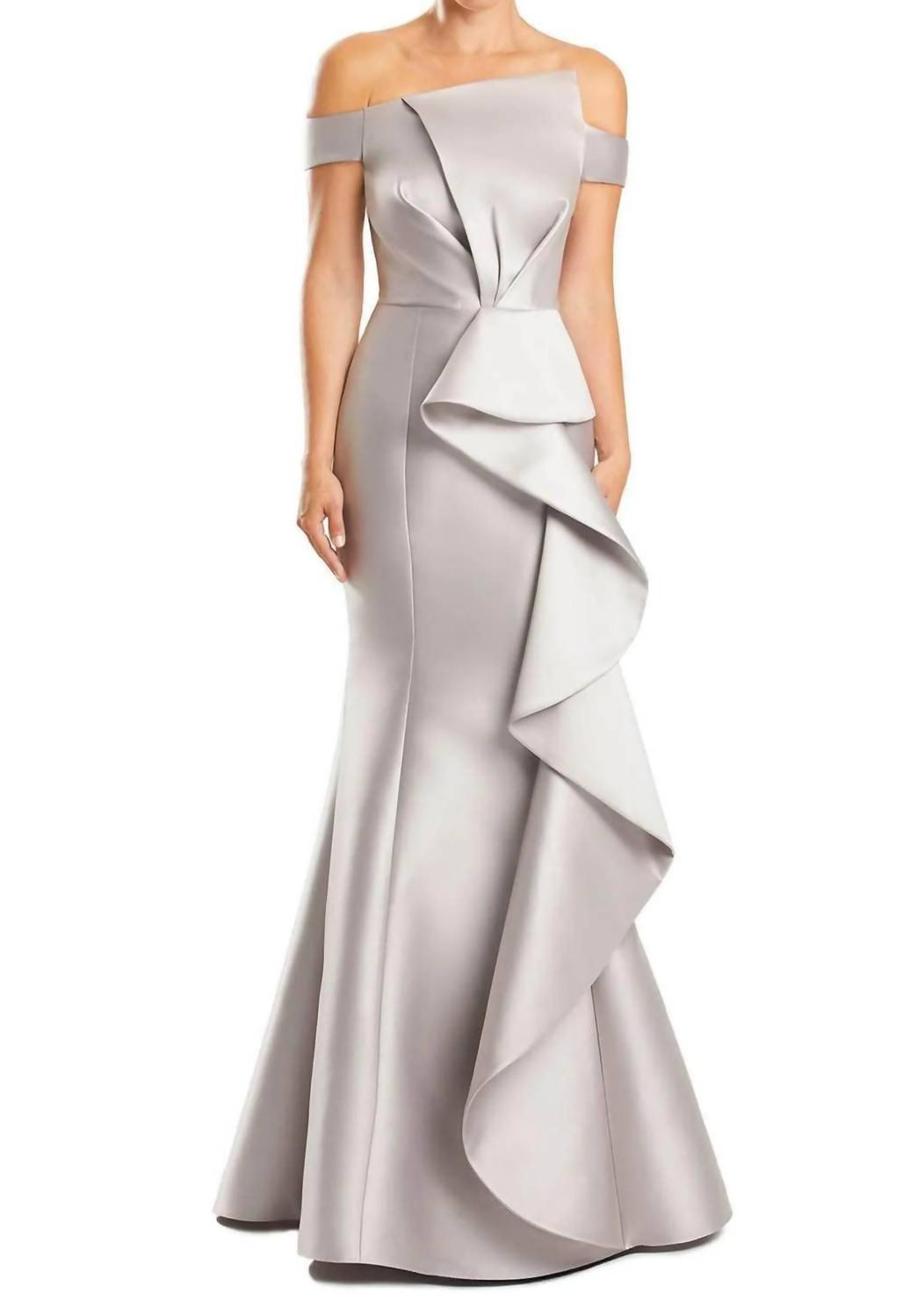 Off-shoulder Ruffle Detailed Evening Gown