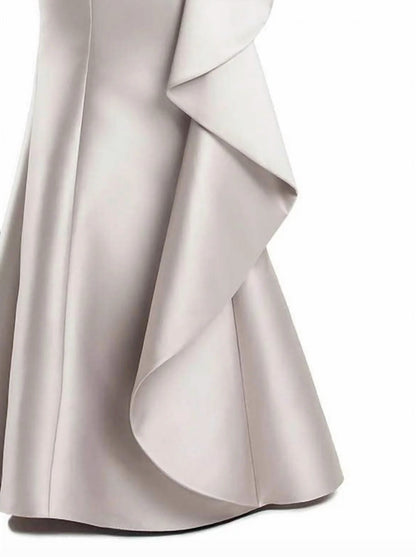 Off-shoulder Ruffle Detailed Evening Gown