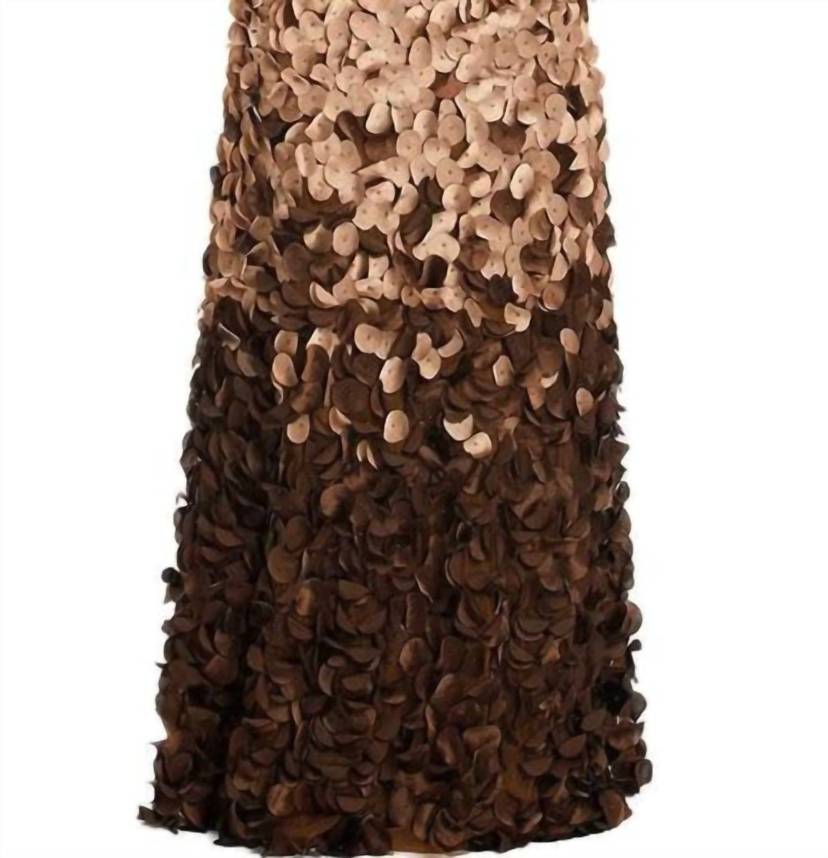 Ombre Applique Jewel Neck Gown