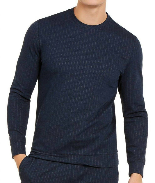 Men's Pinstripe Stretch Crew Sweatshirt