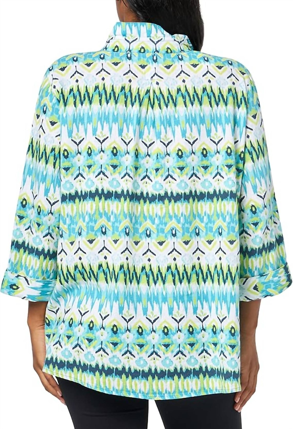 Printed Knit Button-down Shirt