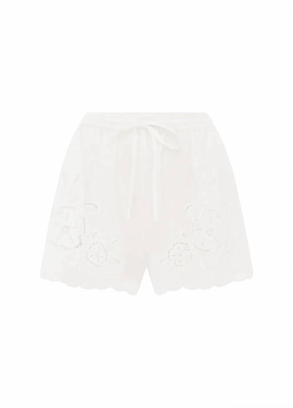 Eta Embroidered Linen Shorts