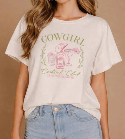 Cowgirl Cocktail Club Rhinestone Hi-low Tee