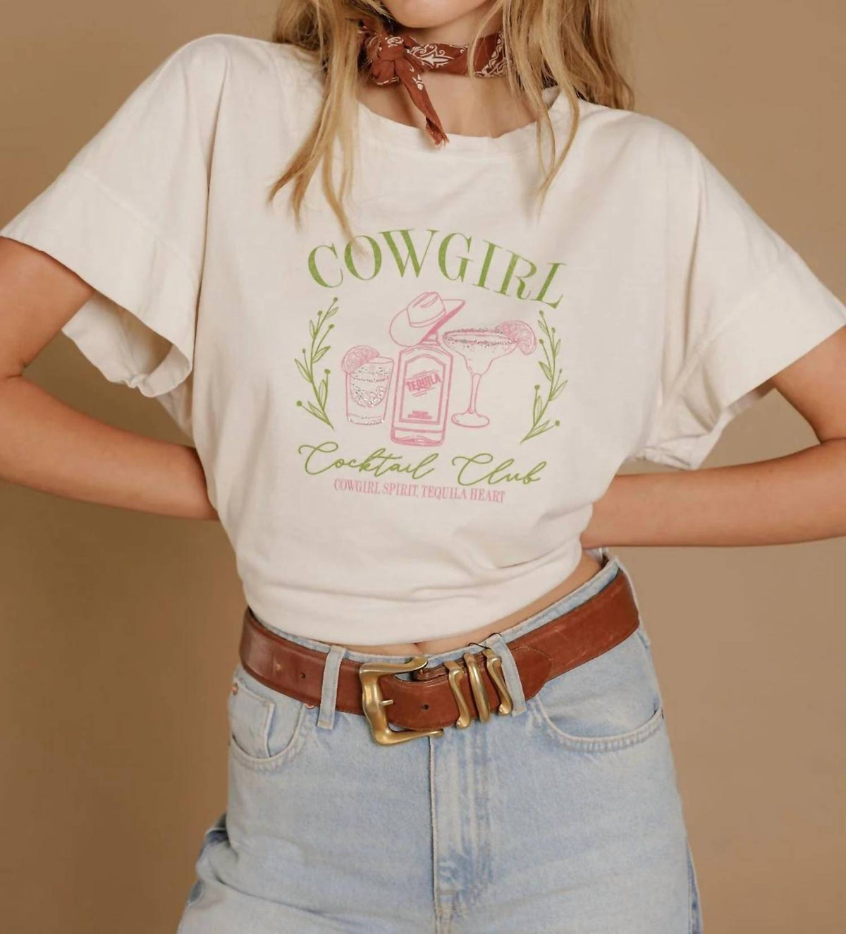 Cowgirl Cocktail Club Rhinestone Hi-low Tee